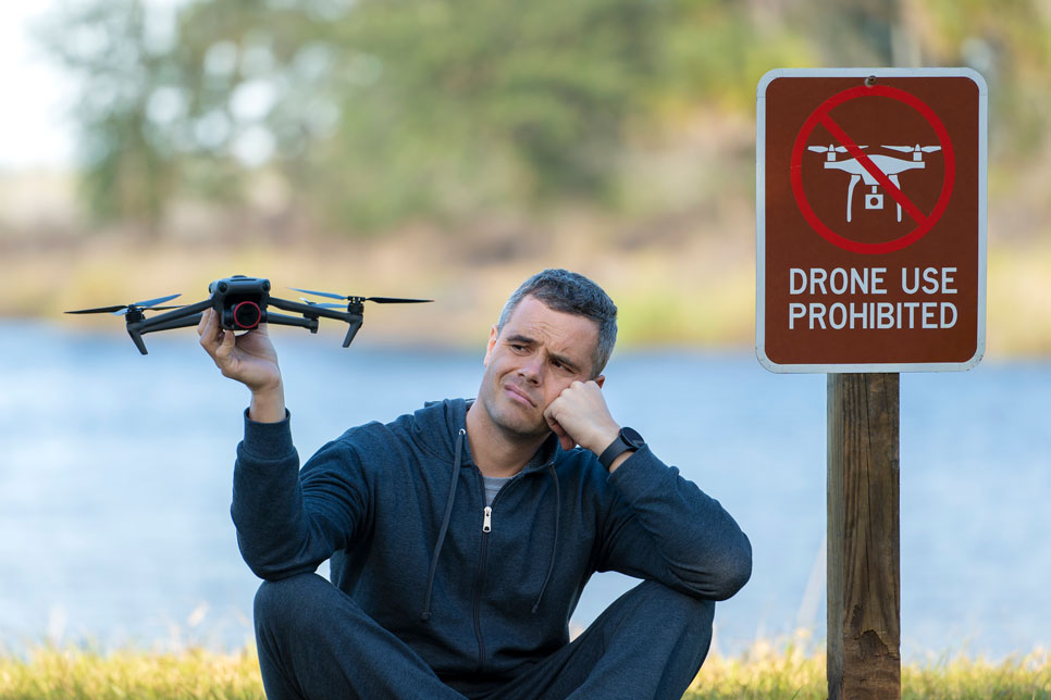 drone-operator-is-disappointed - dropping contraband - public gathering - new to drones