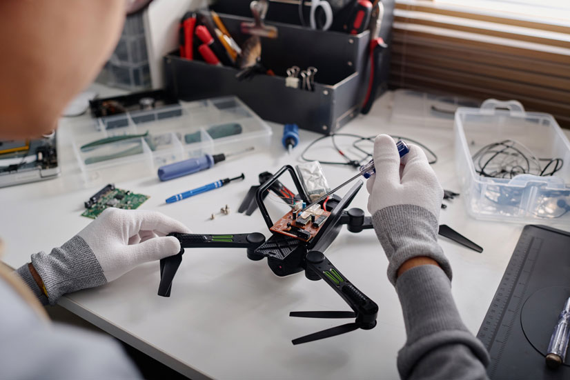 drone maintenance - person repairing a drone - new to drones