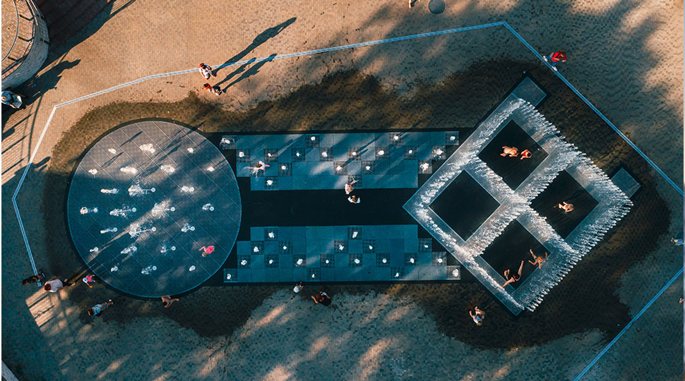 drone obstacle course - playground converted to obstacle course for event - newtodrones