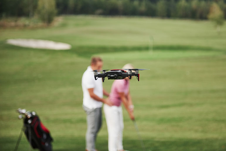 drone photography for sports events - professional golf training - new to drones